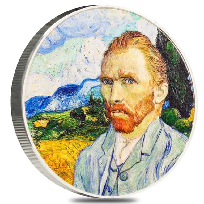 2022 Cook Islands 2 oz Proof Silver Masters of Art - Vincent van Gogh Coin .999 Fine (w/Box & COA)