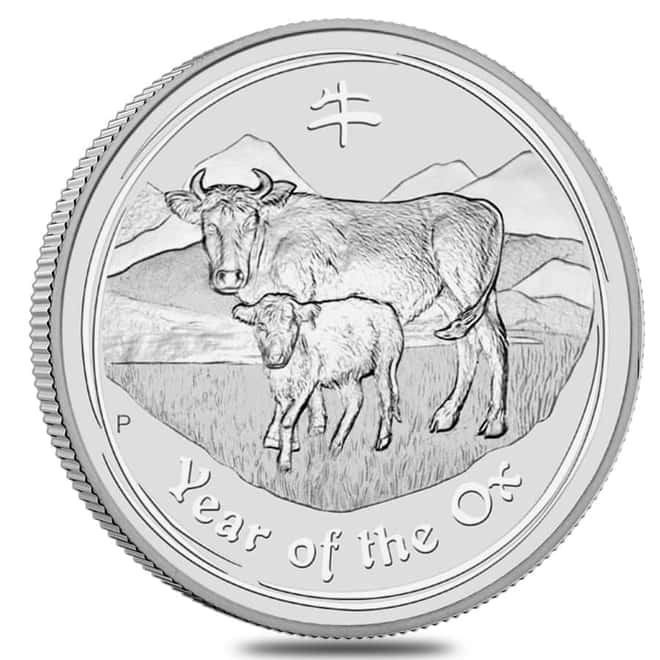 2009 1 oz Silver Lunar Year of The Ox BU Australian Perth Mint In Cap (Series II)