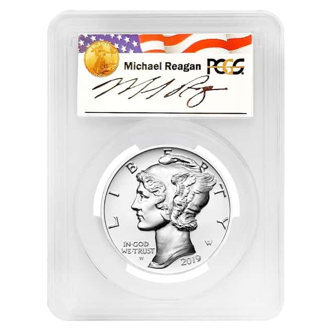 2019-W 1 oz Reverse Proof Palladium American Eagle PCGS PF 70 FS (M. Reagan Signature)