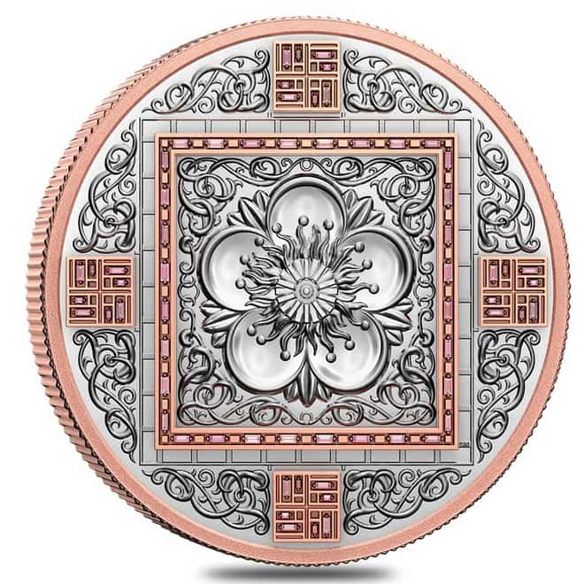 2021 Canada 10 oz Proof Platinum Splendour Coin with Pink Diamonds .9995 Fine (w/Box & COA)