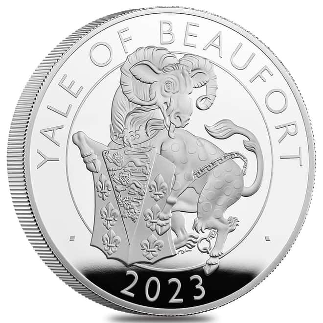 2023 Great Britain 5 oz Proof Silver The Tudor Beasts Yale of Beaufort Coin .999 Fine (w/Box & COA)