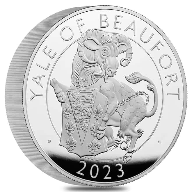 2023 Great Britain 10 oz Proof Silver The Tudor Beasts Yale of Beaufort Coin .999 Fine (w/Box & COA)