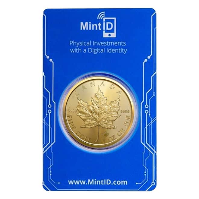 2022 1 oz Canadian Gold Maple Leaf $50 Coin .9999 Fine BU (In MintID NFC Scan Authentication Card)