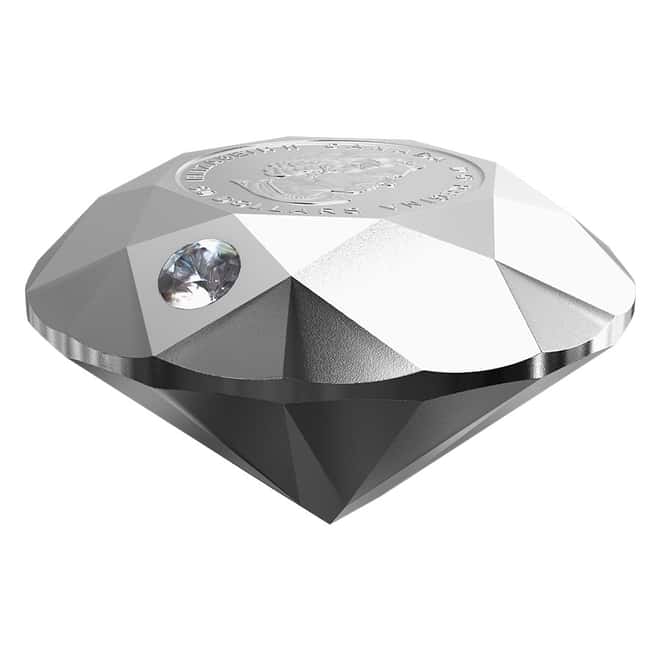 2021 Canada 3 oz Silver Diamond Shaped Coin - Forevermark Black Label Round Diamond .9999 Fine (w/Box & COA)