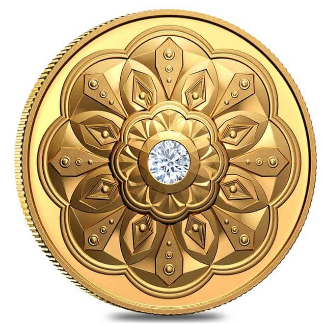 2020 Canada 1 oz Proof Gold Forevermark Black Label Round Diamond Coin .99999 Fine (w/Box & COA)