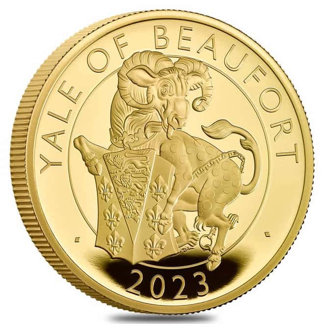 2023 Great Britain 1 oz Proof Gold The Tudor Beasts Yale of Beaufort Coin .9999 Fine (w/Box & COA)