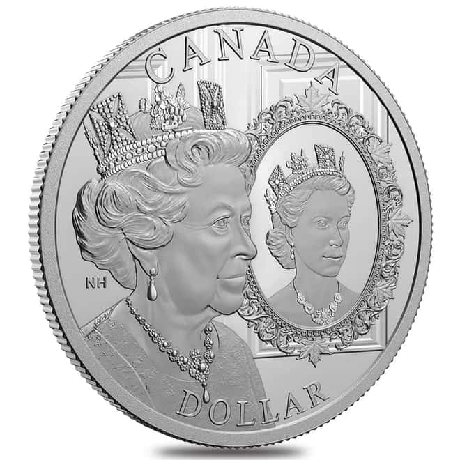 2022 Canada 23.17 gram Platinum Jubilee of Queen Elizabeth II Proof Silver Dollar .9999 Fine (w/Box & COA)