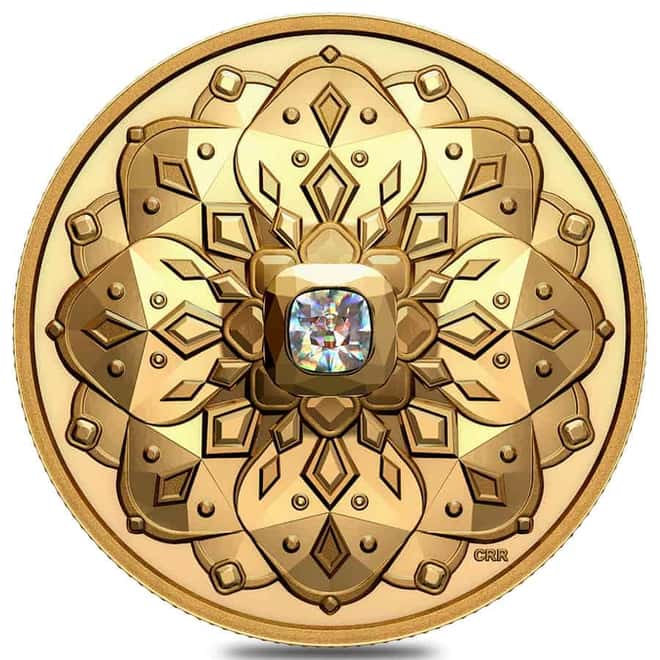 2022 Canada 1 oz Proof Gold Forevermark Black Label Cushion Diamond Coin .9999 Fine (w/Box & COA)