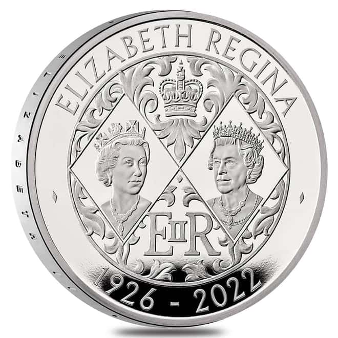 2022 Great Britain 28.28 gram Queen Elizabeth II Proof Silver Coin .925 Fine (w/Box & COA)
