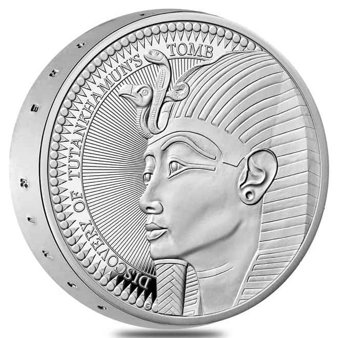 2022 UK 56.56 gram Discovery of Tutankhamun's Tomb Piedfort Proof Silver Coin .925 Fine (w/Box & COA)