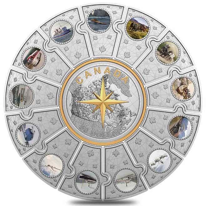 2022 Canada 16.15 oz Proof Silver Puzzle Coin Set - Canadian Passages .9999 Fine (w/Box & COA)