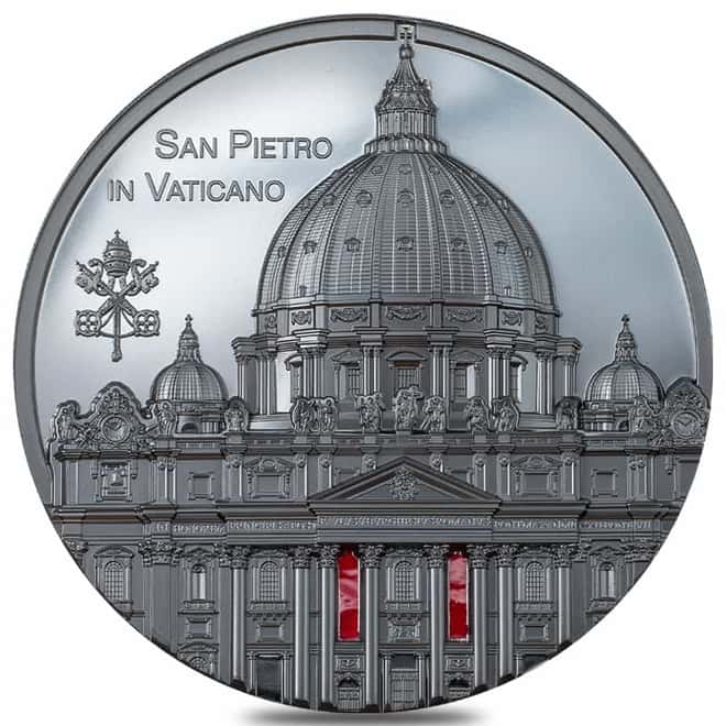 2022 Palau 5 oz Proof Silver Tiffany Art Metropolis - San Pietro Vatican Coin .999 Fine (w/Box & COA)