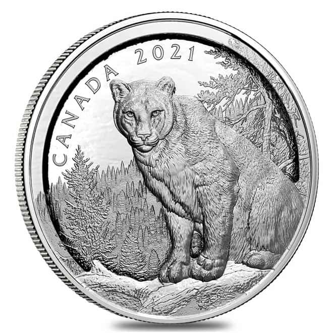 2021 Canada 3.4 oz Multilayered Cougar Proof Silver Coin .9999 Fine (w/Box & COA)