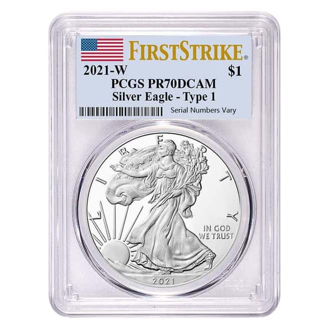 2021-W 1 oz Proof Silver American Eagle PCGS PF 70 DCAM First Strike
