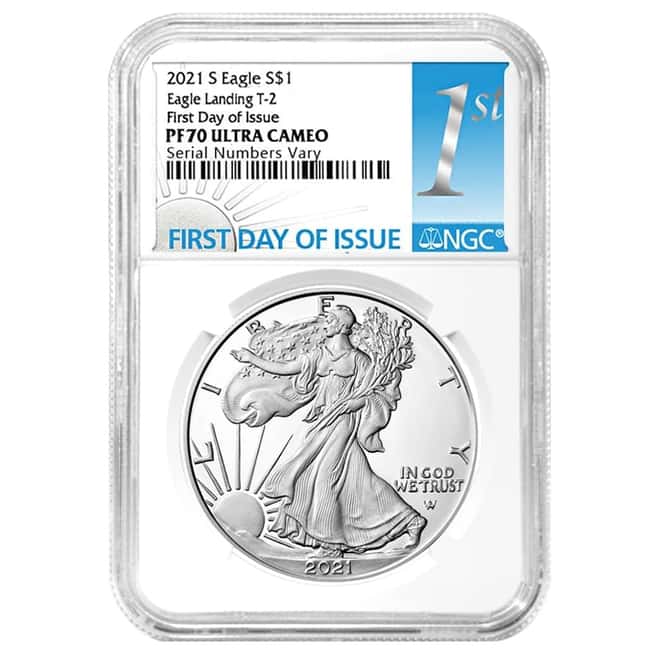 2021-S 1 oz Proof Silver American Eagle Type 2 NGC PF 70 FDOI