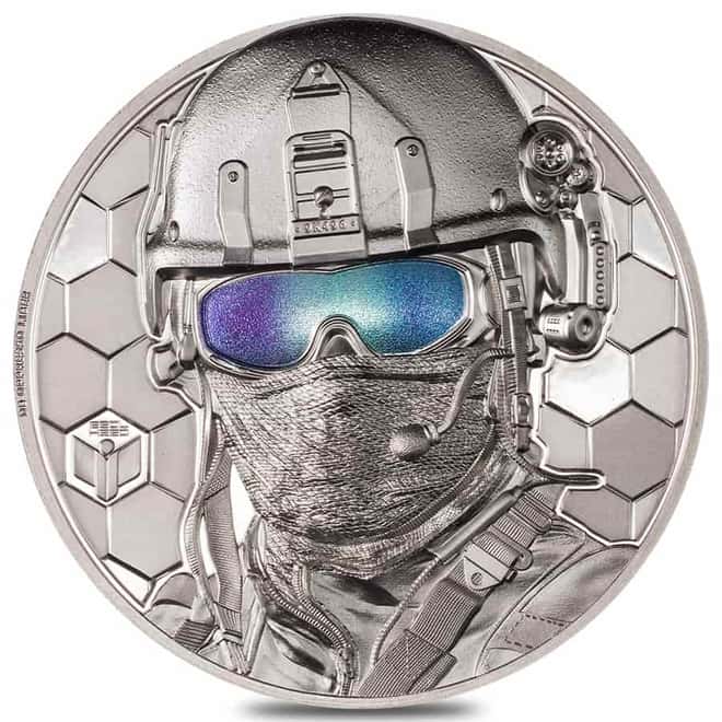2022 1 oz Proof Platinum Real Heroes - Special Forces Cook Islands Coin .9995 Fine (w/Box & COA)