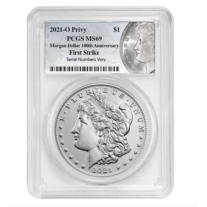 2021 Morgan Silver Dollar Centennial O Privy PCGS MS 69 FS (Morgan Label)