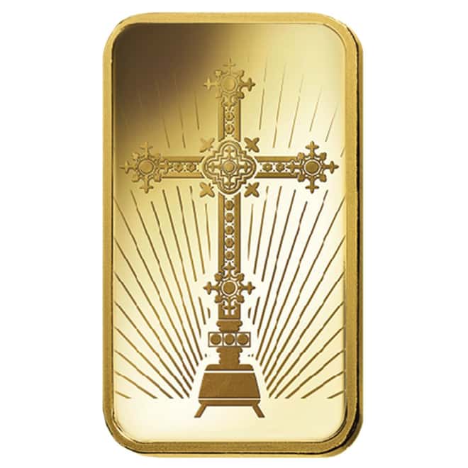 5 gram PAMP Suisse Gold Bar - Romanesque Cross (in Assay)