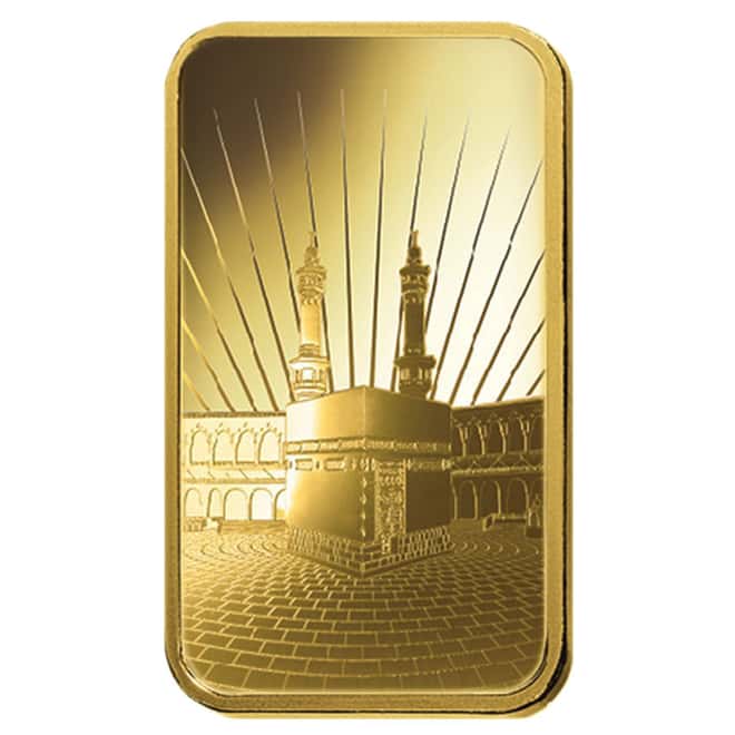 Box of 25 - 10 gram PAMP Suisse Gold Bar - Ka ´Bah, Mecca (in Assay) .9999 Fine
