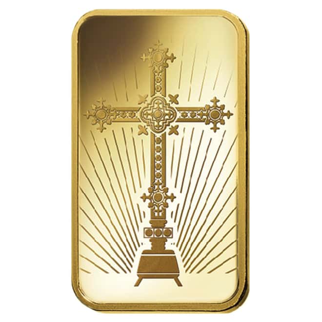 10 gram PAMP Suisse Gold Bar - Romanesque Cross (in Assay) .9999 Fine