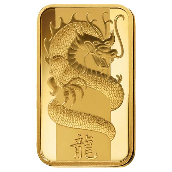 5 gram PAMP Suisse Year of the Dragon Gold Bar (In Assay)