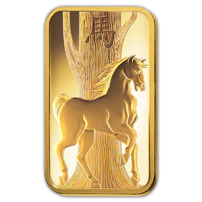 Box of 25 - 1 oz PAMP Suisse Year of the Horse Gold Bar (In Assay)