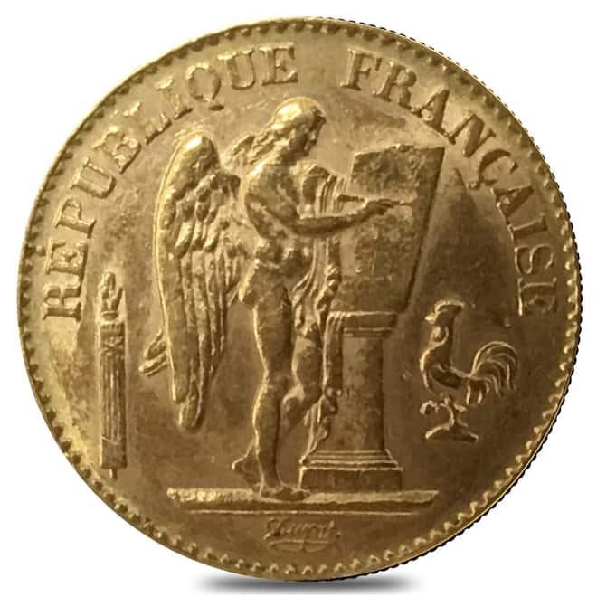 20 Francs Gold Coin AGW .1867 oz Abrasions (Random Year, Random Design)