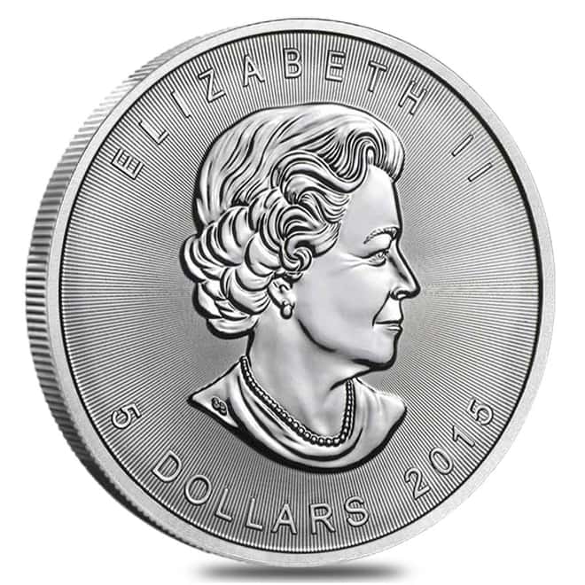 2015 1 oz Canadian Silver Maple Leafs - Tube of 25