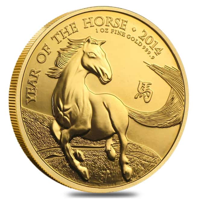 2014 1 oz Great Britain Gold Year of the Horse Coin