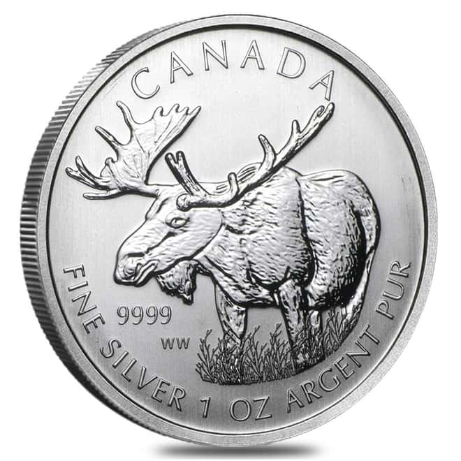 2012 1 oz Silver Canadian Moose - Wildlife Series