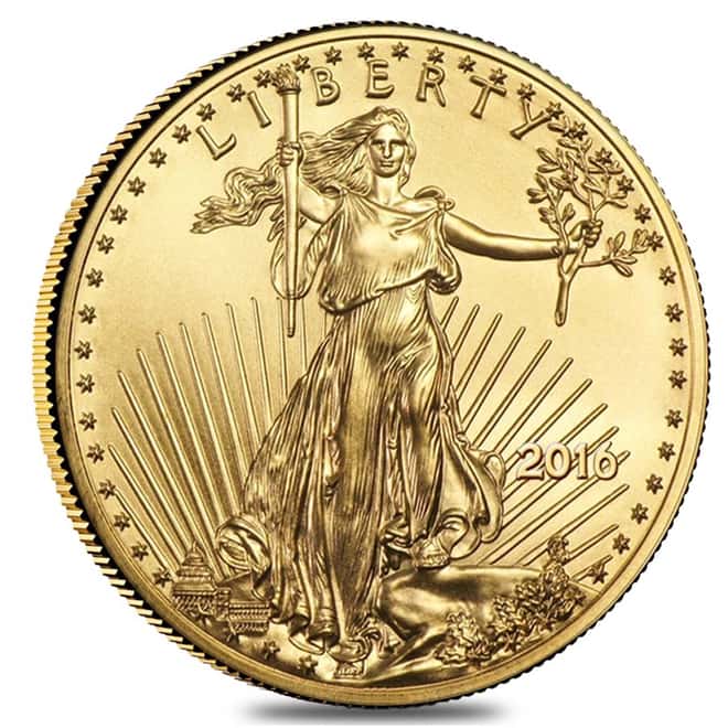 2016 1/4 oz Gold American Eagle $10 Coin BU