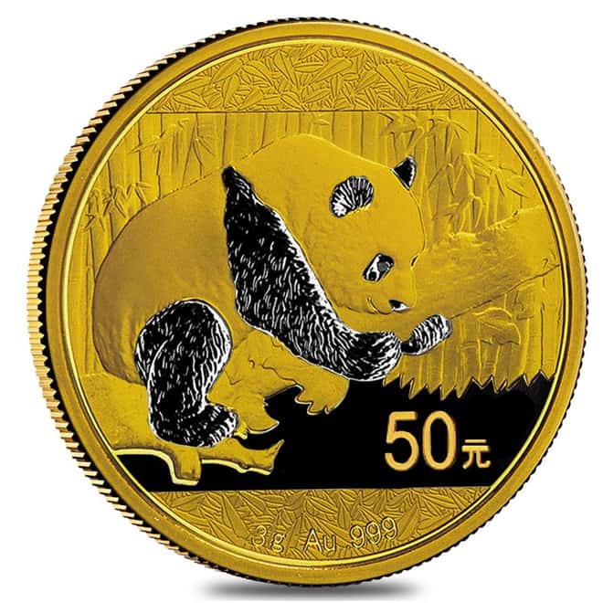 2016 3 Gram Chinese Gold Panda 50 Yuan .999 Fine BU (Sealed)