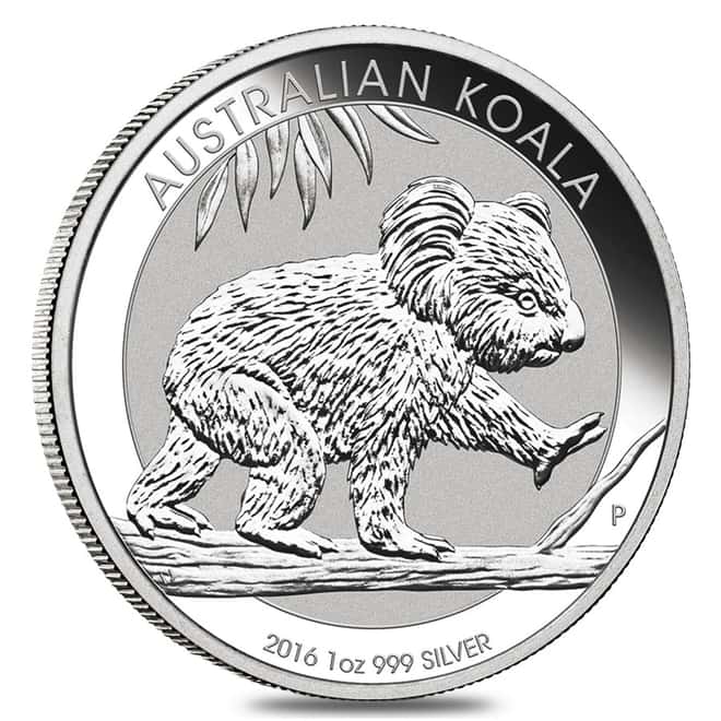 2016 1 oz Silver Australian Koala Perth Mint .999 Fine BU In Capsule