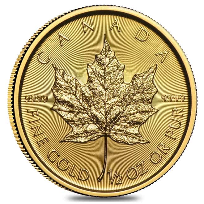 2016 1/2 oz Canadian Gold Maple Leaf $20 .9999 Fine BU (Sealed)
