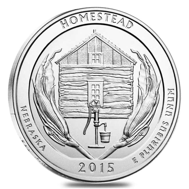 2015 5 oz America the Beautiful ATB Silver Homestead National Park Coin