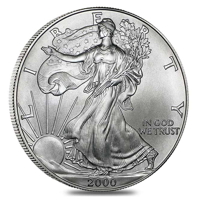 Roll of 20 - 2000 1 oz Silver American Eagle $1 Coin BU (Lot, Tube of 20)