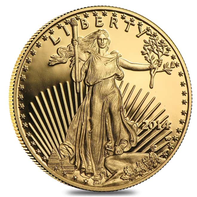 2014-W 1 oz $50 Proof Gold American Eagle (w/Box & COA)