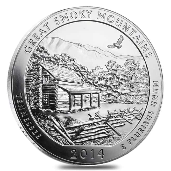 2014 5 oz ATB Silver Great Smoky Mountains Coin