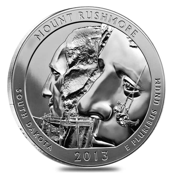 2013 5 oz Silver America the Beautiful Mt Rushmore Coin