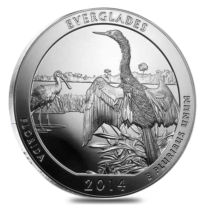 2014 5 oz Silver ATB Everglades National Park Coin
