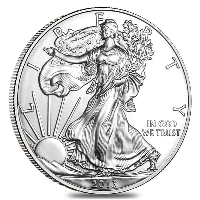 2013 1 oz American Silver Eagle Coin (With Air-Tite Holder)