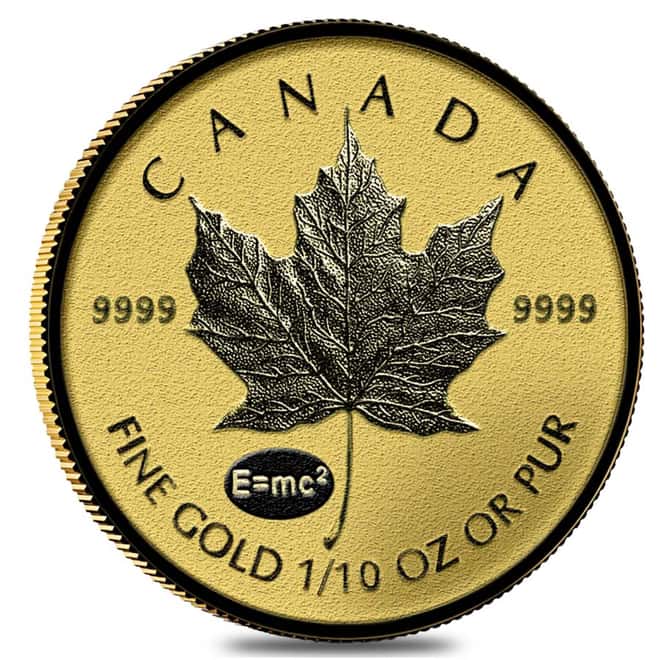 2015 1/10 oz Gold Canadian Maple Leaf E=mc2 Privy NGC PF 70
