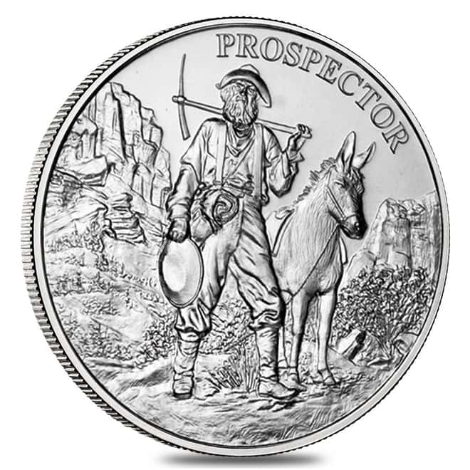 1 oz Prospector Silver Round .999 Fine