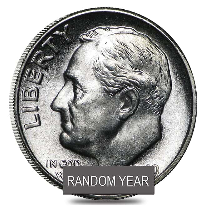 $50 Face Value Bag - 500 Coins - 90% Silver Roosevelt Dimes 10c (Random Year, BU)