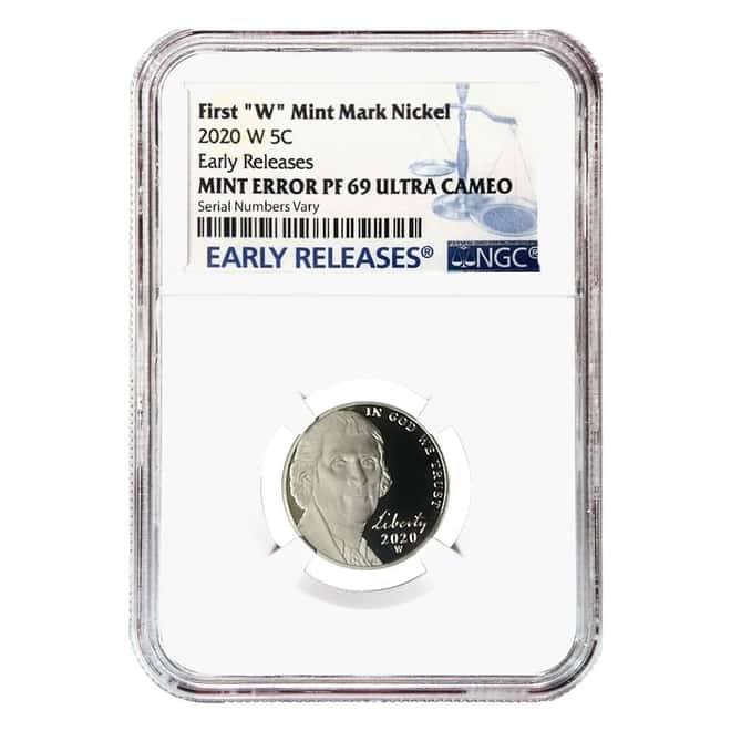 2020-W Jefferson Nickel NGC PF 69 ER Mint Error (w/ 2020-S US Mint Proof Set)