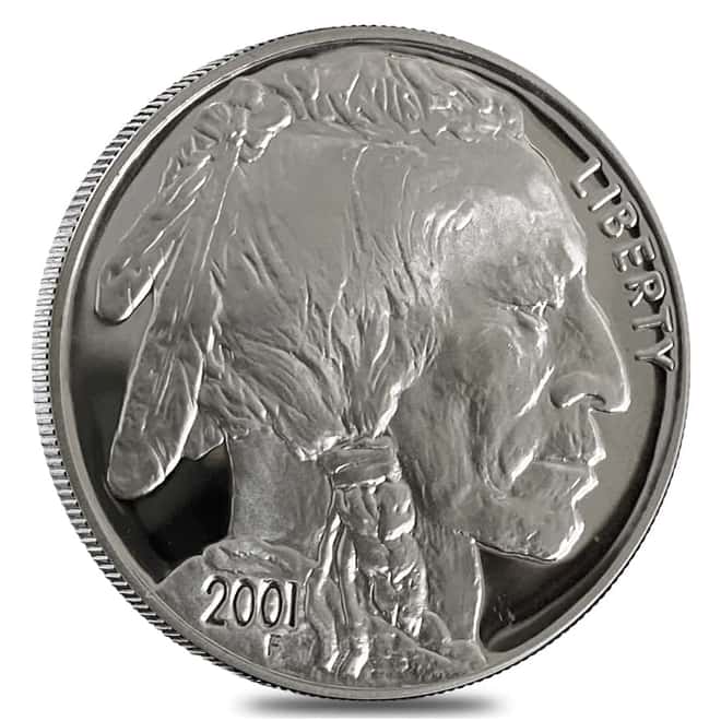 2001-P Proof Silver American Buffalo $1 Coin (w/ Box)