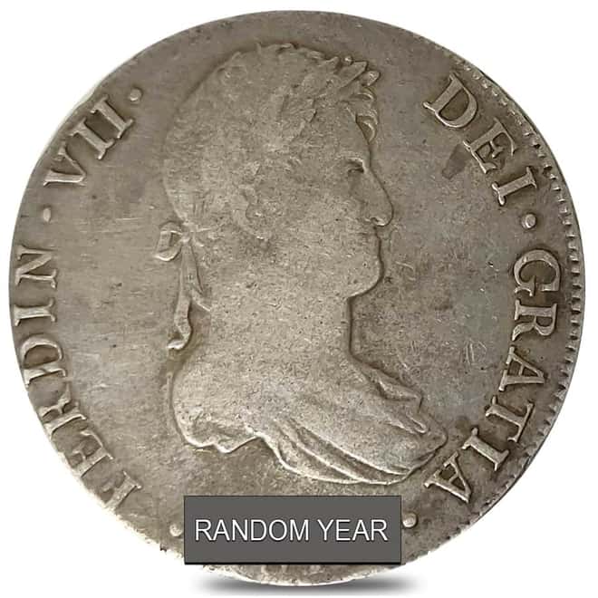 Peru Spanish Colony 8 Reales Ferdinand VII Silver Coin ASW .7797 oz Circ (Random Year)