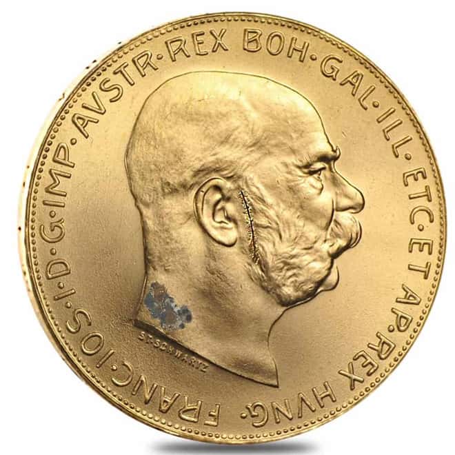 100 Corona Austrian Gold Coin Scruffy (Random Year)