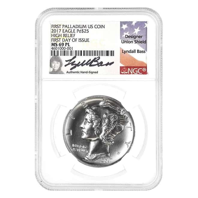 2017 1 oz Palladium American Eagle NGC MS 69 PL FDOI (Bass)