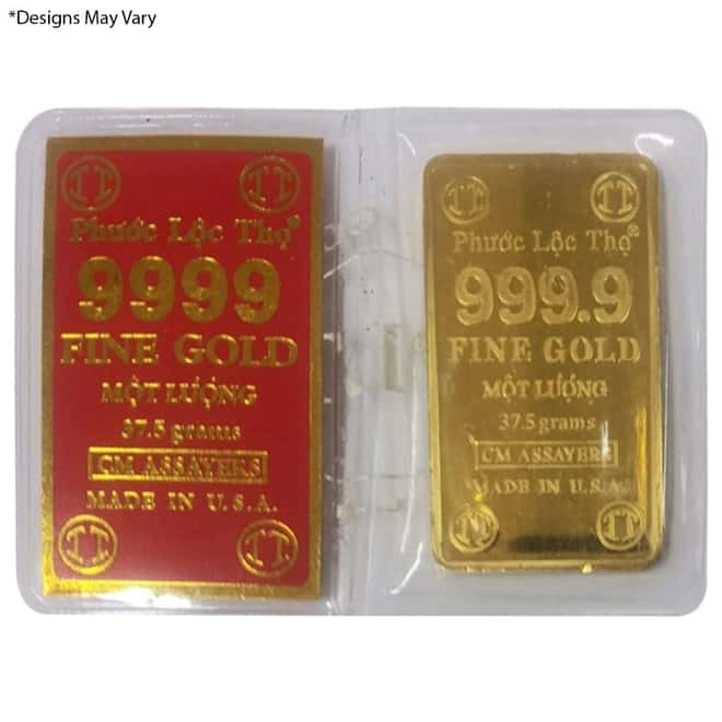 37.5 gram Vietnamese Mot Luong Statue of Liberty Gold Bar .9999 Fine (w/Assay)